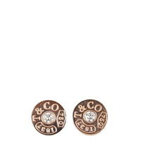 Tiffany & Co 1837 18k Rose Gold Diamond Circle Earrings