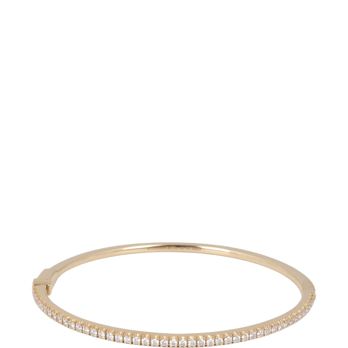 Tiffany & Co Metro 18k Rose Gold Diamond Hinged Bangle