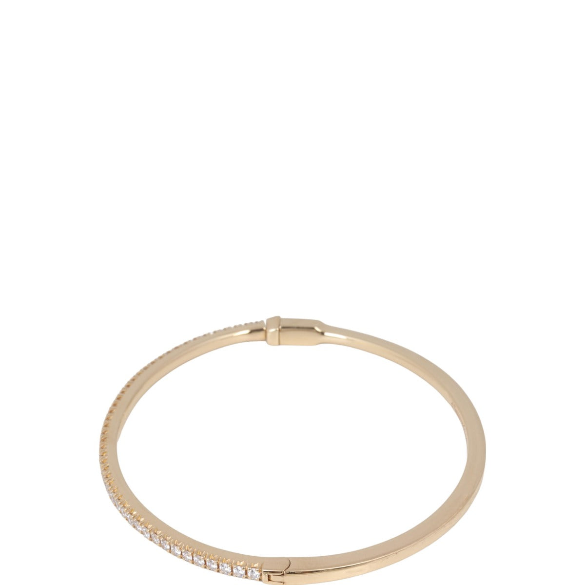 Tiffany & Co Metro 18k Rose Gold Diamond Hinged Bangle