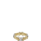 Tiffany & Co Schlumberger Rope Three Row X 18K Yellow Gold Platinum Diamond Ring