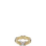 Tiffany & Co Schlumberger Rope Three Row X 18K Yellow Gold Platinum Diamond Ring