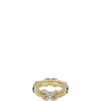 Tiffany & Co Schlumberger Rope Three Row X 18K Yellow Gold Platinum Diamond Ring