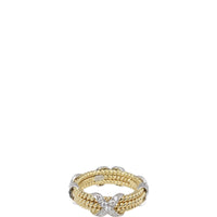 Tiffany & Co Schlumberger Rope Three Row X 18K Yellow Gold Platinum Diamond Ring