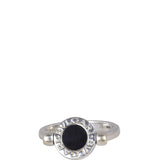 Bvlgari Flip 18k White Gold Onyx and Diamond Ring
