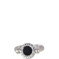 Bvlgari Flip 18k White Gold Onyx and Diamond Ring