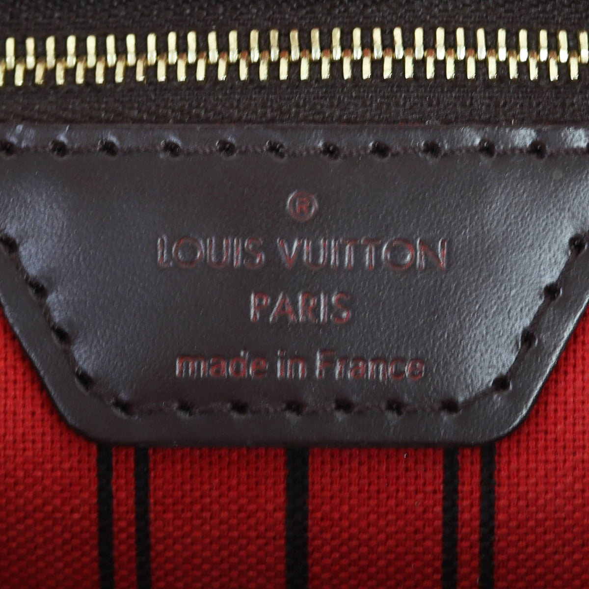 Louis Vuitton Neverfull MM Damier Ebene Interior Stamp