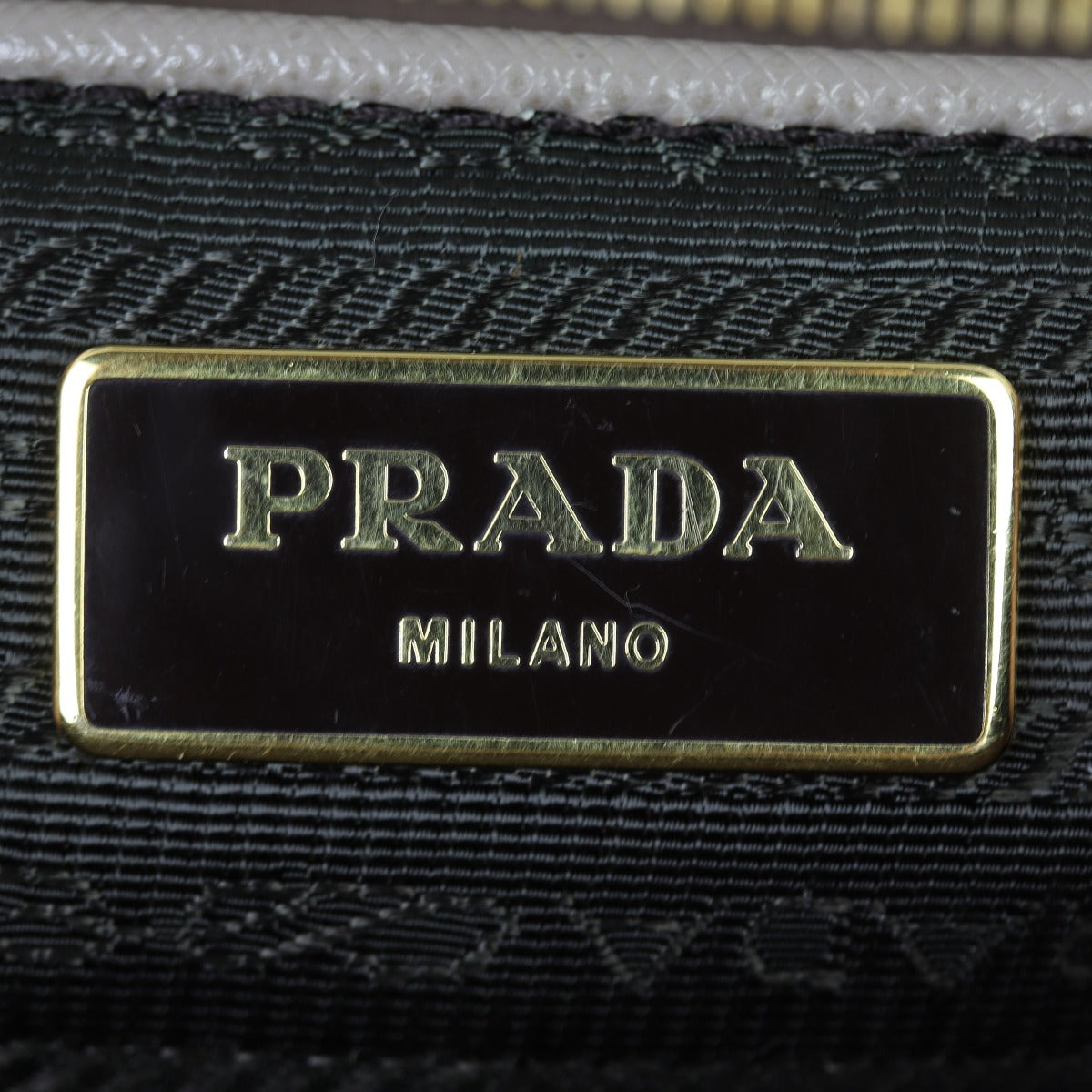 Prada Saffiano Lux Galleria Double Zip Tote Large Interior Stamp