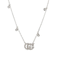 Gucci GG Running 18K White Gold Diamond Necklace