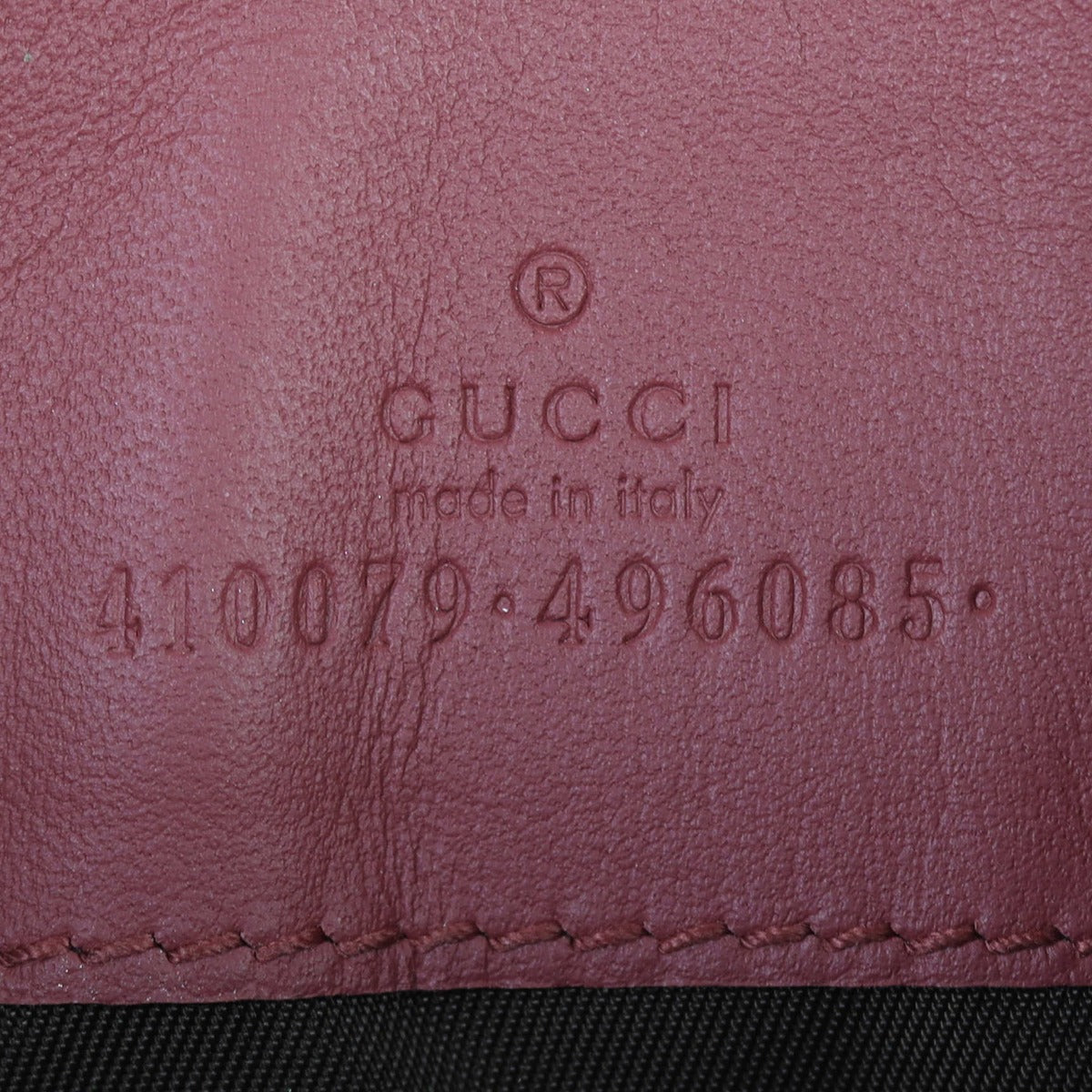 Gucci GG Supreme Blooms Zip Pouch Interior Stamp