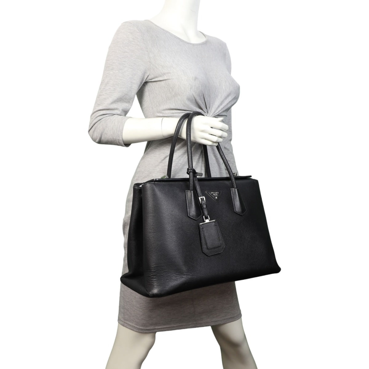 Prada Saffiano Cuir Twist Lock Tote