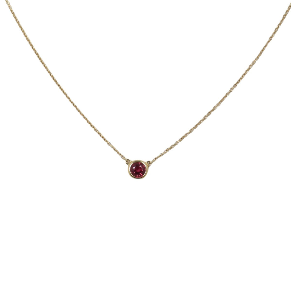 Tiffany & Co Elsa Peretti Color by the Yard Ruby 18k Yellow Gold Necklace