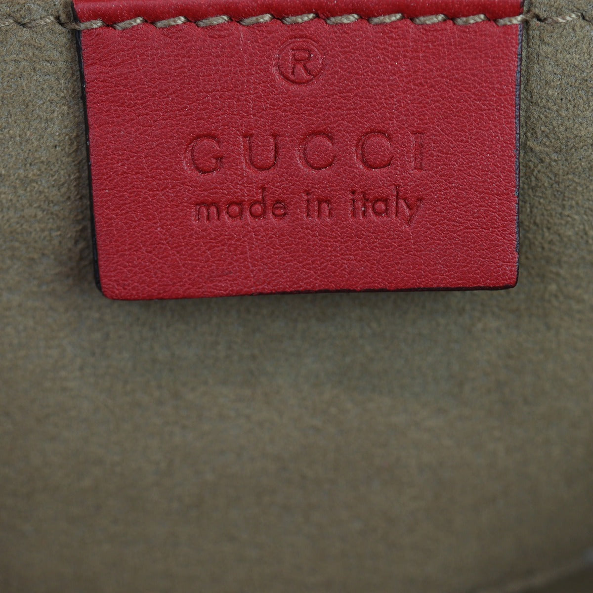 Gucci GG Supreme Padlock Small Shoulder Bag Interior Stamp