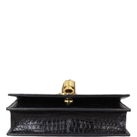 Saint Laurent Kate Tassel Chain Wallet Croc-Embossed
