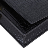 Saint Laurent Kate Tassel Chain Wallet Croc-Embossed