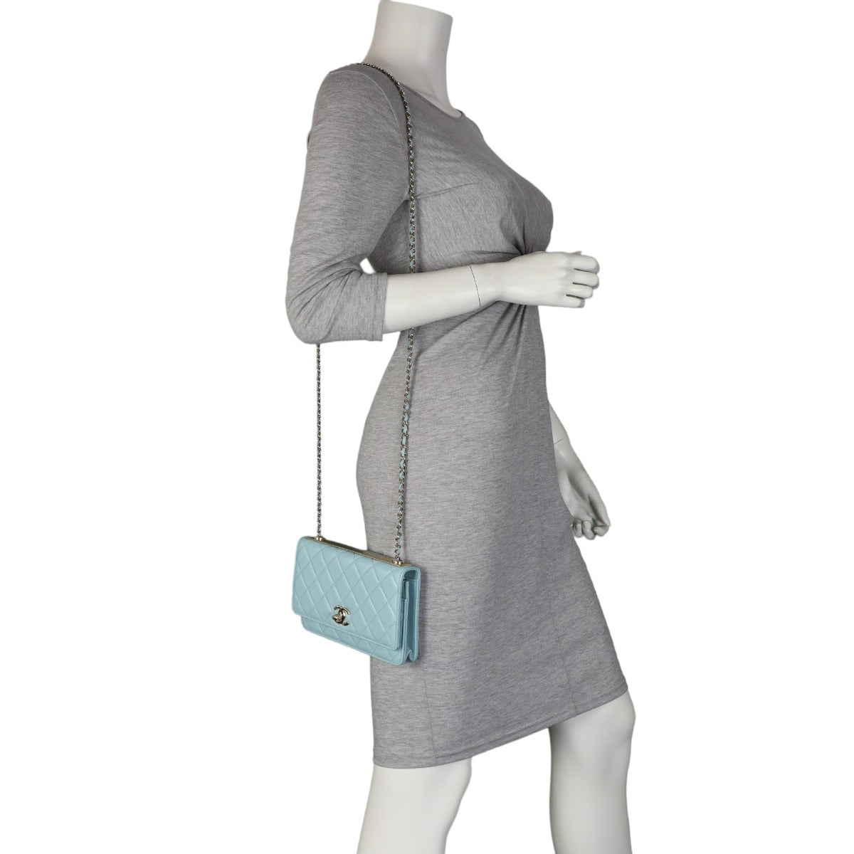 Chanel CC Trendy Wallet on Chain | Baby Blue