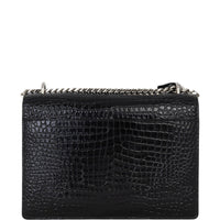 Saint Laurent Sunset Medium Croc-Embossed