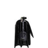 Saint Laurent Sunset Medium Croc-Embossed