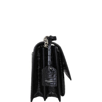 Saint Laurent Sunset Medium Croc-Embossed