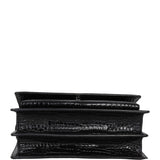 Saint Laurent Sunset Medium Croc-Embossed