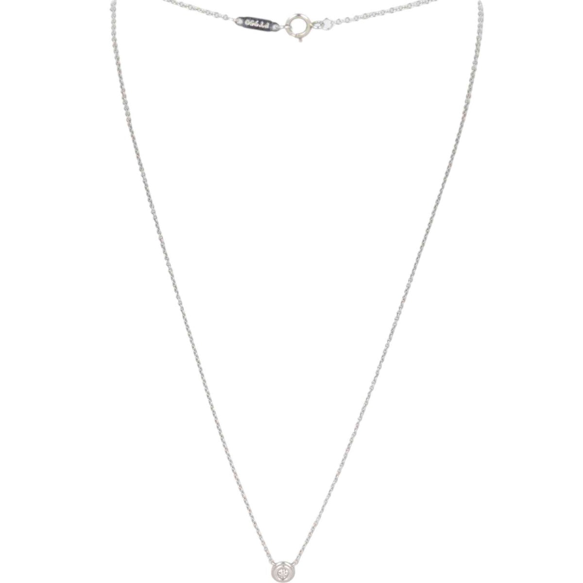 Tiffany & Co Soleste Single Diamond Pendant Platinum Necklace