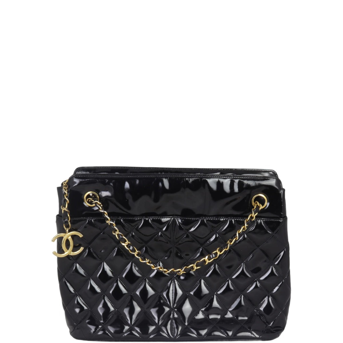 Chanel Vintage CC Quilted Tote Patent