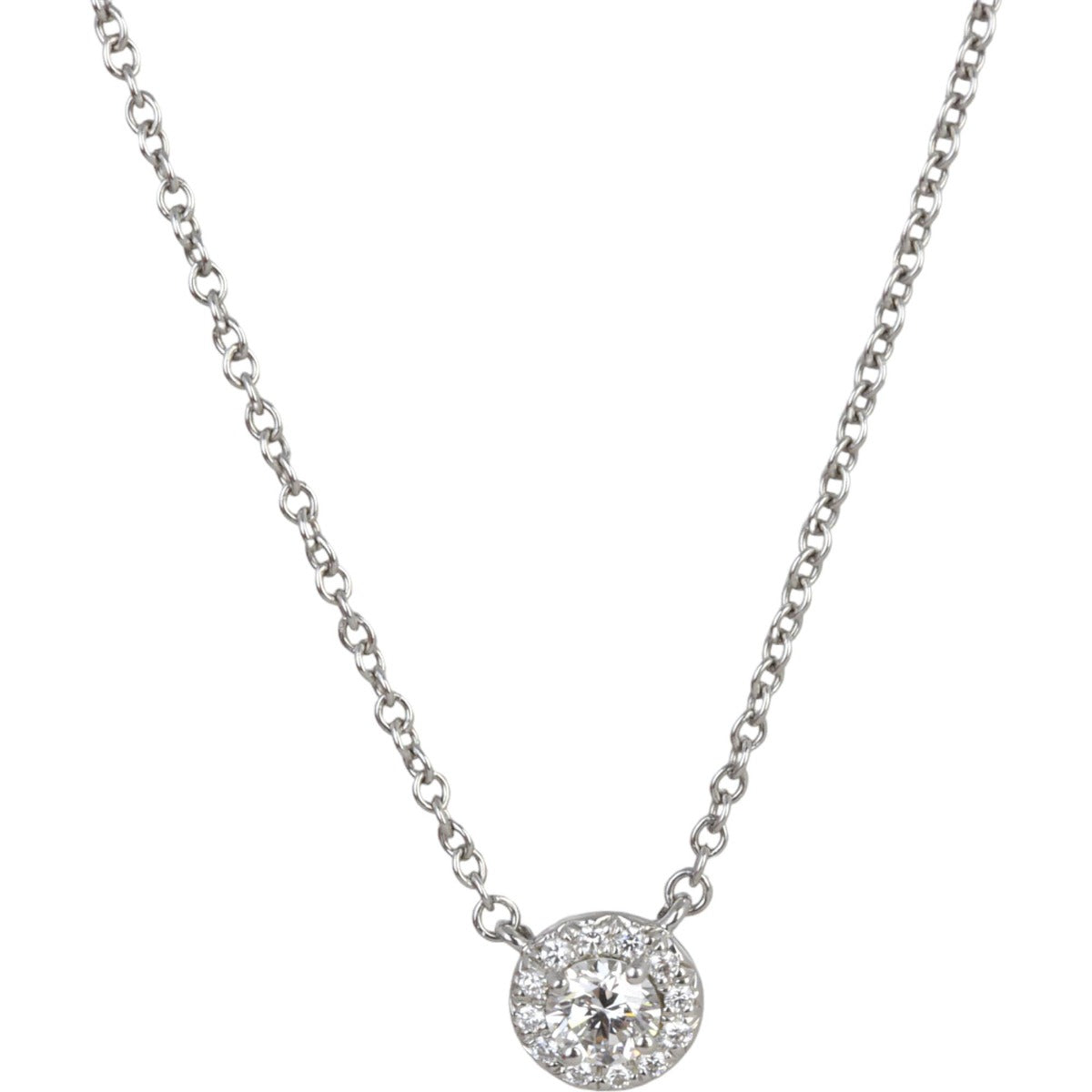 Tiffany & Co Soleste Single Diamond Pendant Platinum Necklace