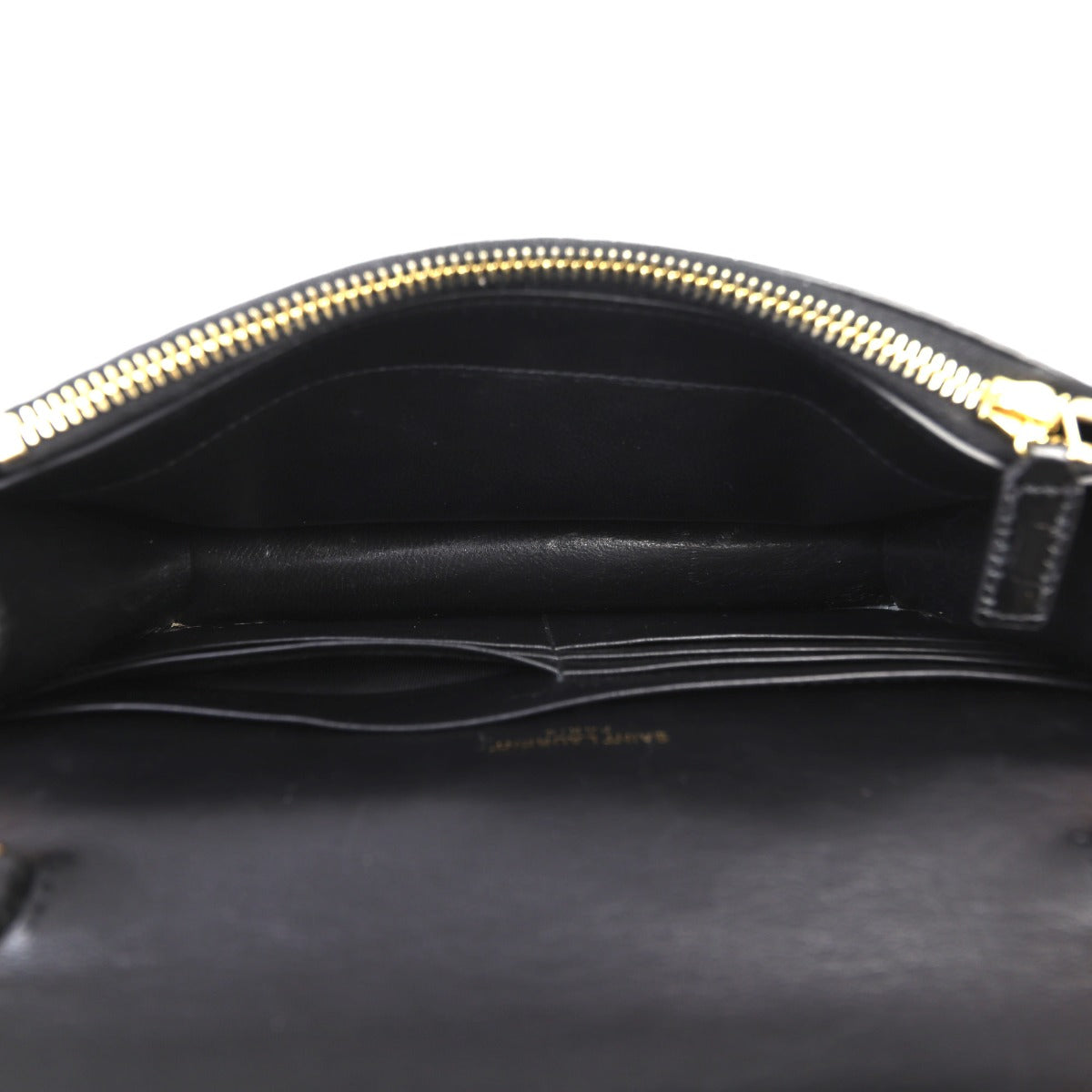 Saint Laurent Kate Tassel Chain Wallet Croc-Embossed