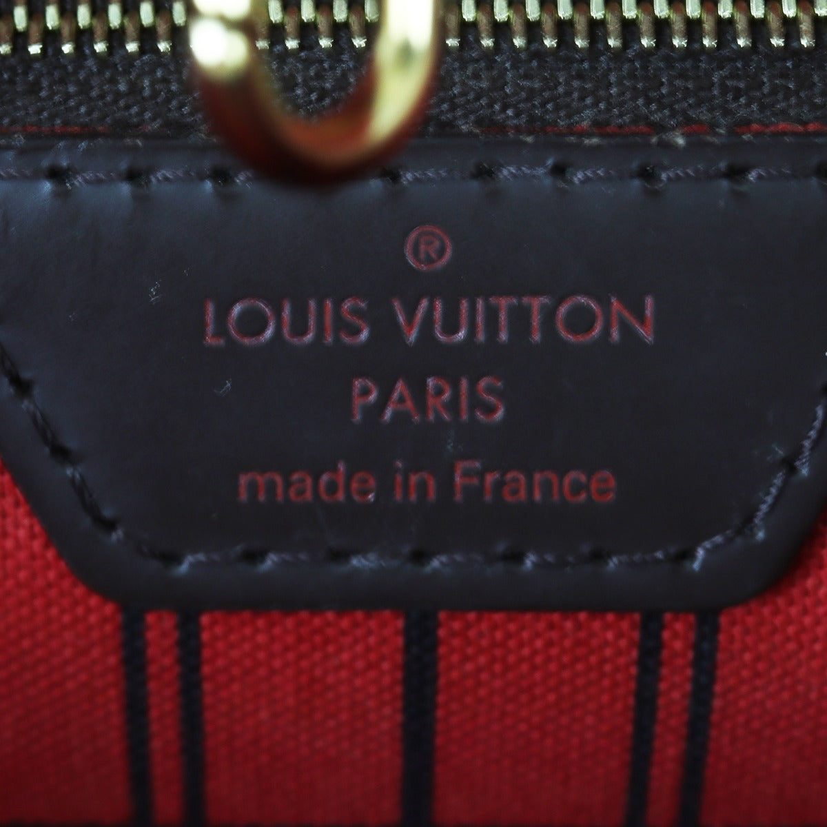 Louis Vuitton Neverfull MM Damier Ebene Interior Stamp