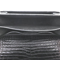 Saint Laurent Sunset Medium Croc-Embossed