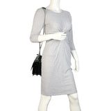 Saint Laurent Sunset Medium Croc-Embossed