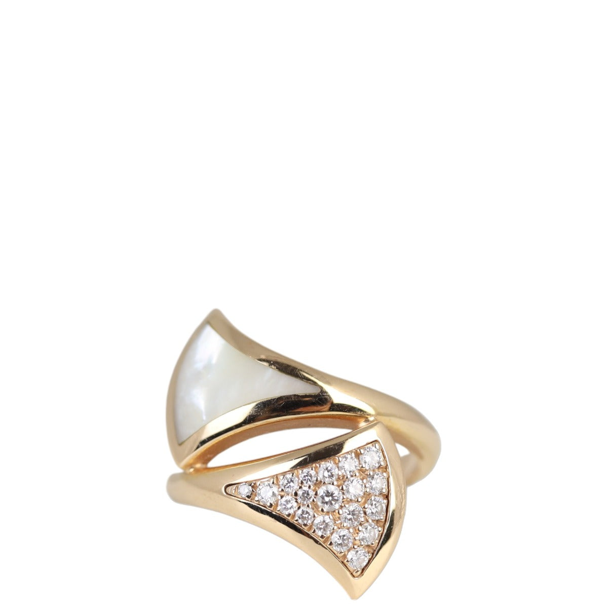 Bvlgari Diva's Dream 18k Rose Gold Diamond Mother of Pearl Ring