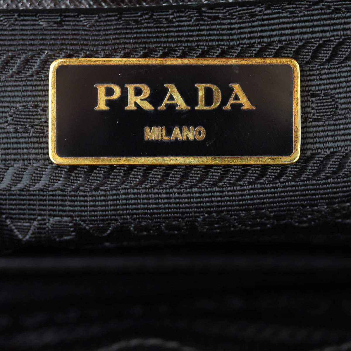 Prada Saffiano Lux Galleria Double Zip Tote Mini Interior Stamp