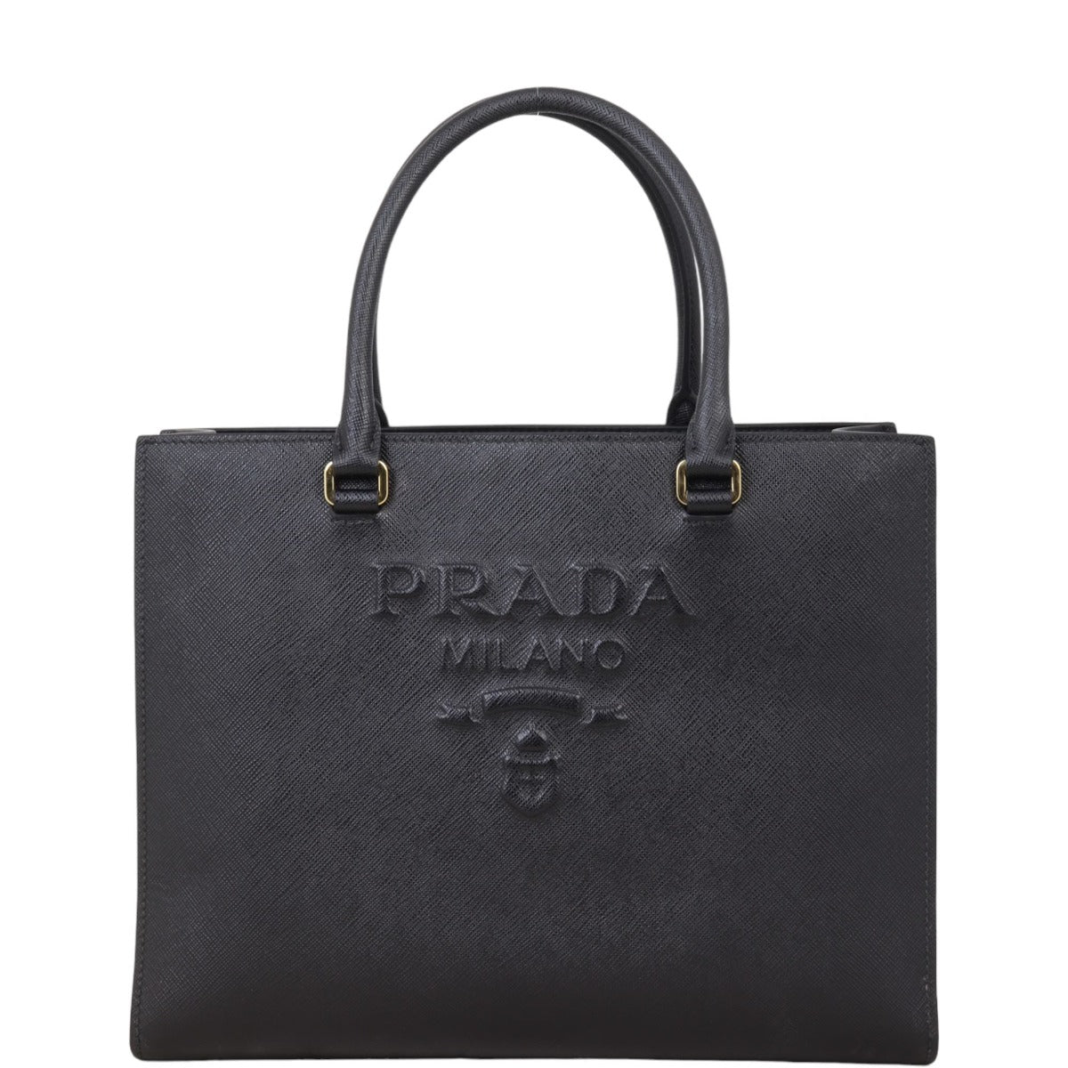 Prada Saffiano Embossed Logo Tote Medium