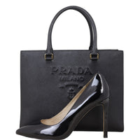 Prada Saffiano Embossed Logo Tote Medium