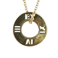 Tiffany & Co. Atlas Pierced Pendant 18k Yellow Gold Diamond Necklace