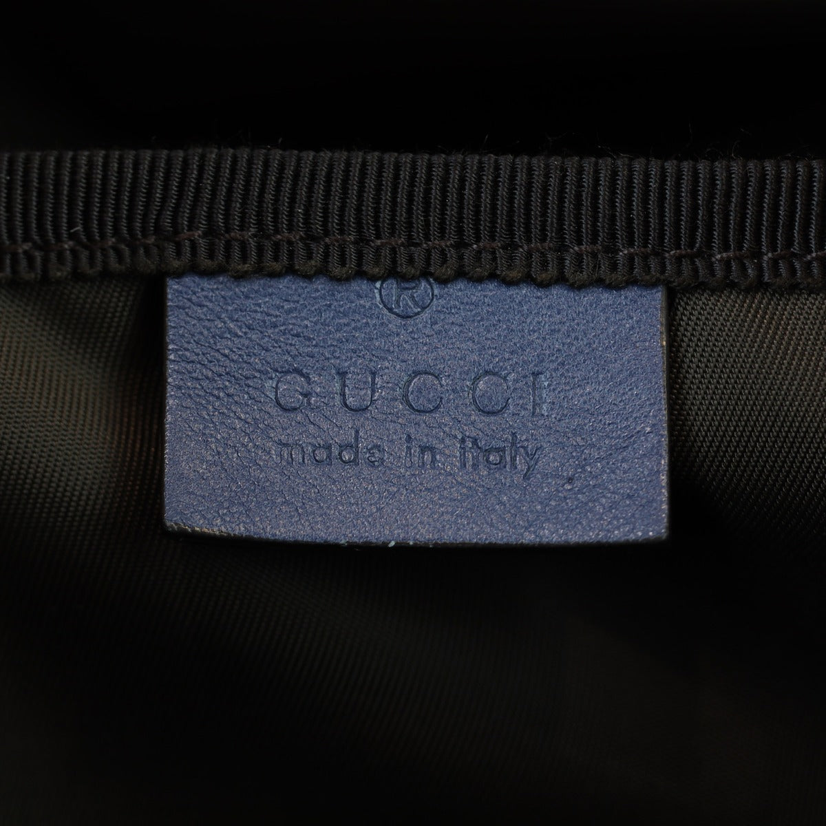 Gucci GG Supreme Diaper Bag Interior Stamp
