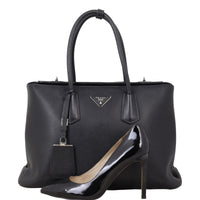 Prada Saffiano Cuir Twist Lock Tote