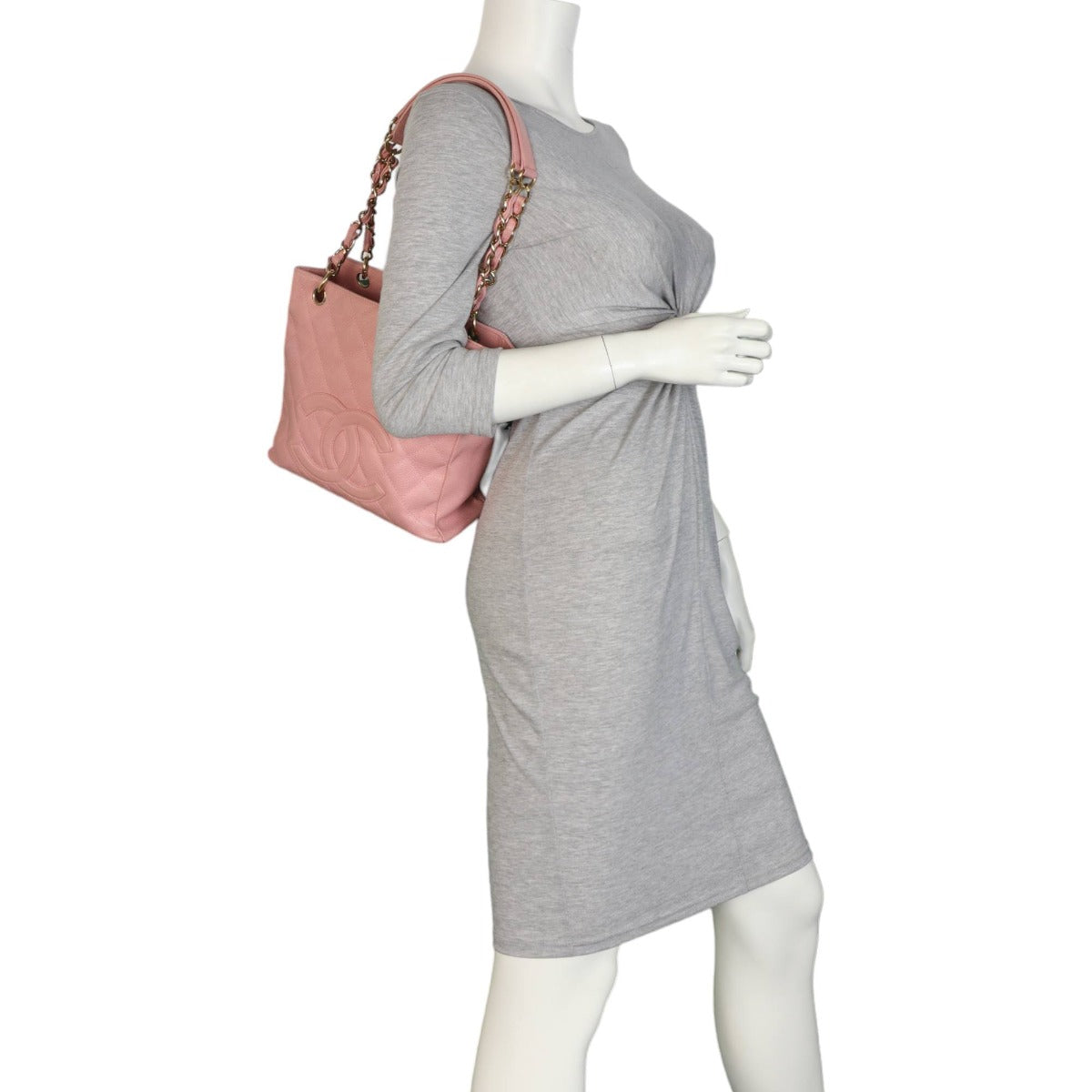 Chanel Petite Shopping Tote |  Light Pink Caviar