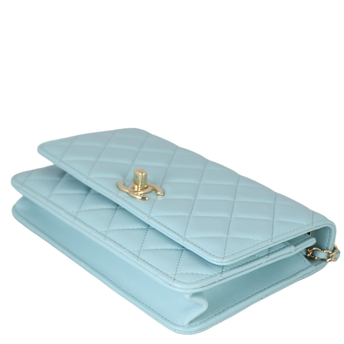 Chanel CC Trendy Wallet on Chain | Baby Blue