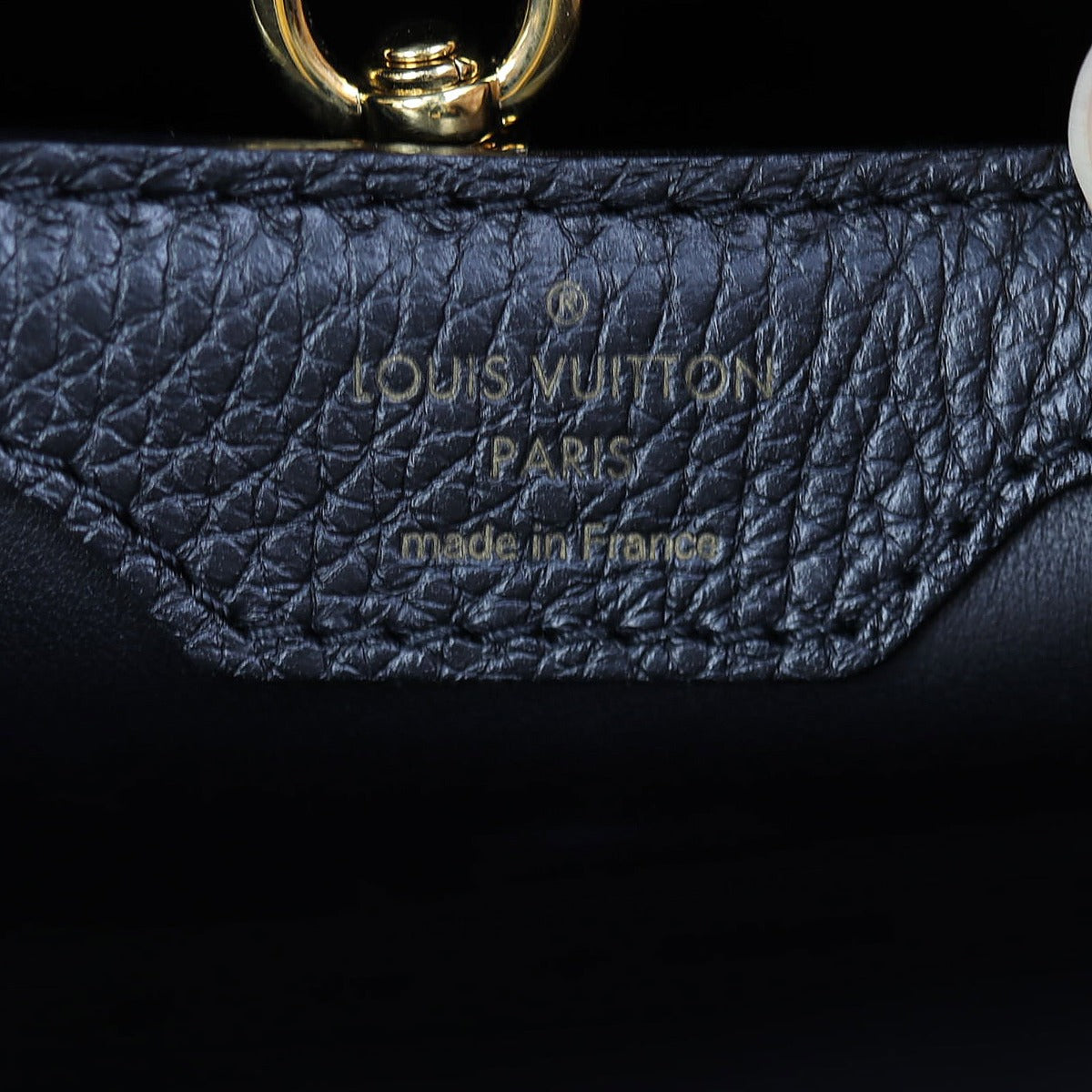 Louis Vuitton Capucines MM (black) Interior Stamp