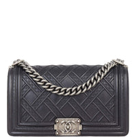 Chanel Boy Old Medium | Black 25 Series