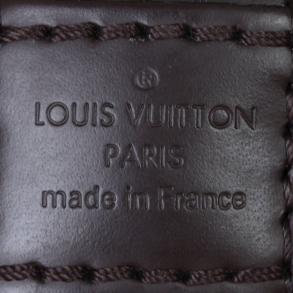 Louis Vuitton Alma BB Damier Ebene Interior Stamp