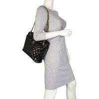 Chanel Vintage CC Quilted Tote Patent