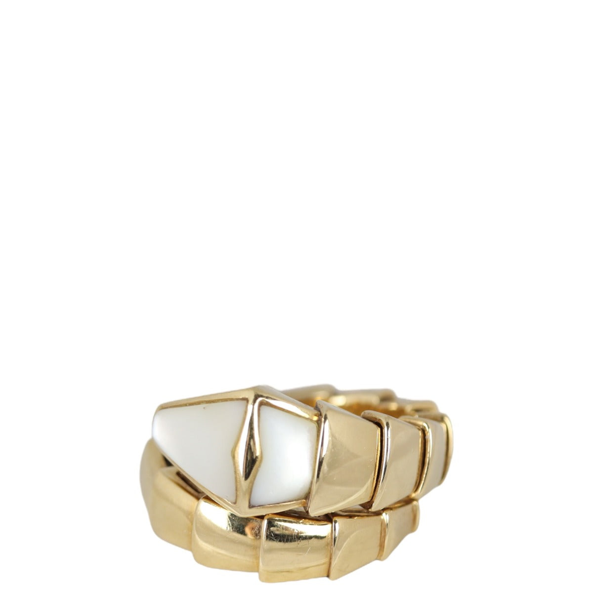 Bvlgari Serpenti Mother of Pearl 18K Yellow Gold Ring