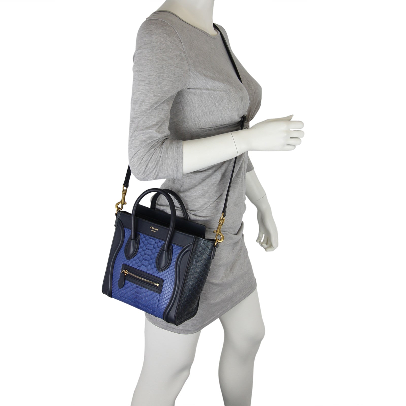 Celine Nano Luggage Tote Python Mannequin