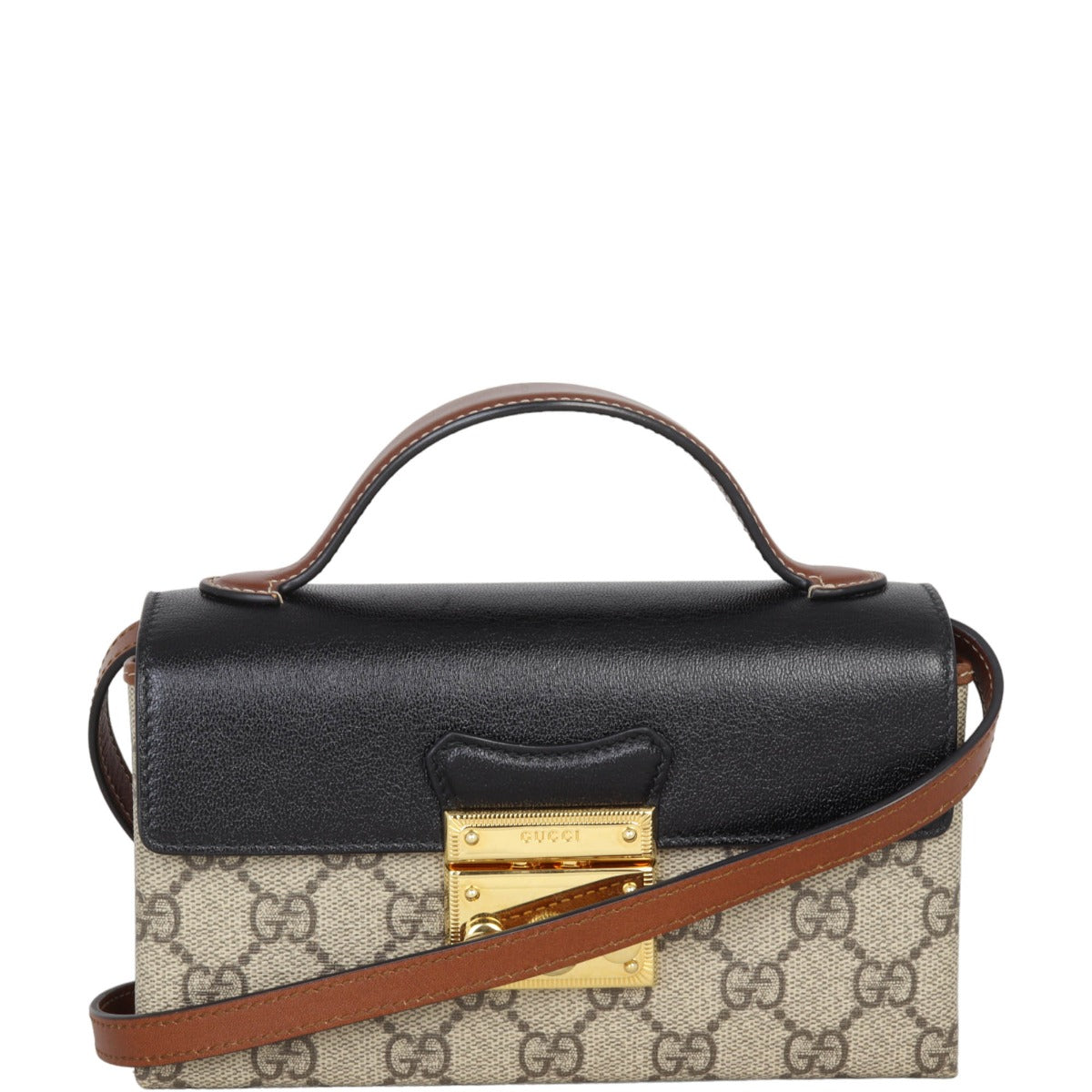 Gucci GG Supreme Padlock Mini Top Handle Shoulder Bag