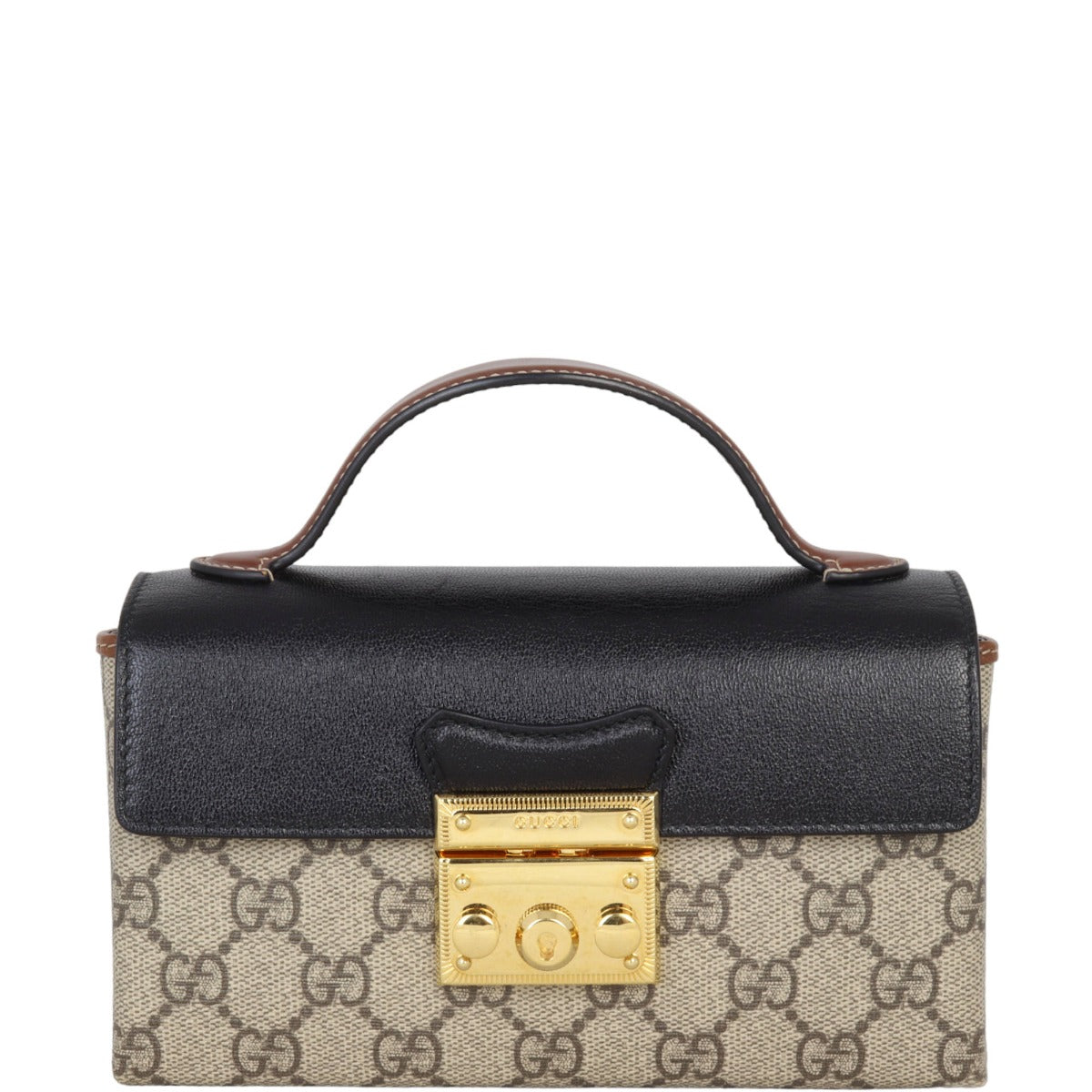 Gucci GG Supreme Padlock Mini Top Handle Shoulder Bag