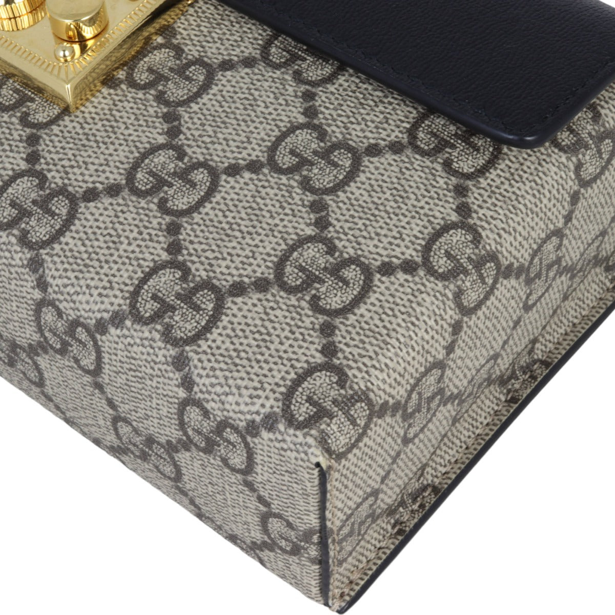 Gucci GG Supreme Padlock Mini Top Handle Shoulder Bag