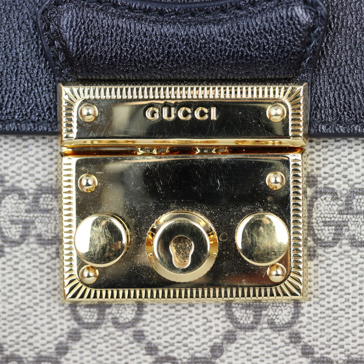 Gucci GG Supreme Padlock Mini Top Handle Shoulder Bag