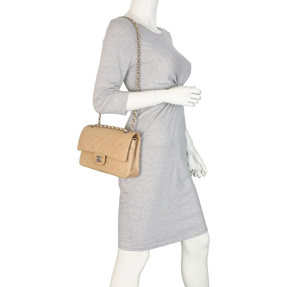 Chanel Classic Double Flap Medium | Beige Vintage